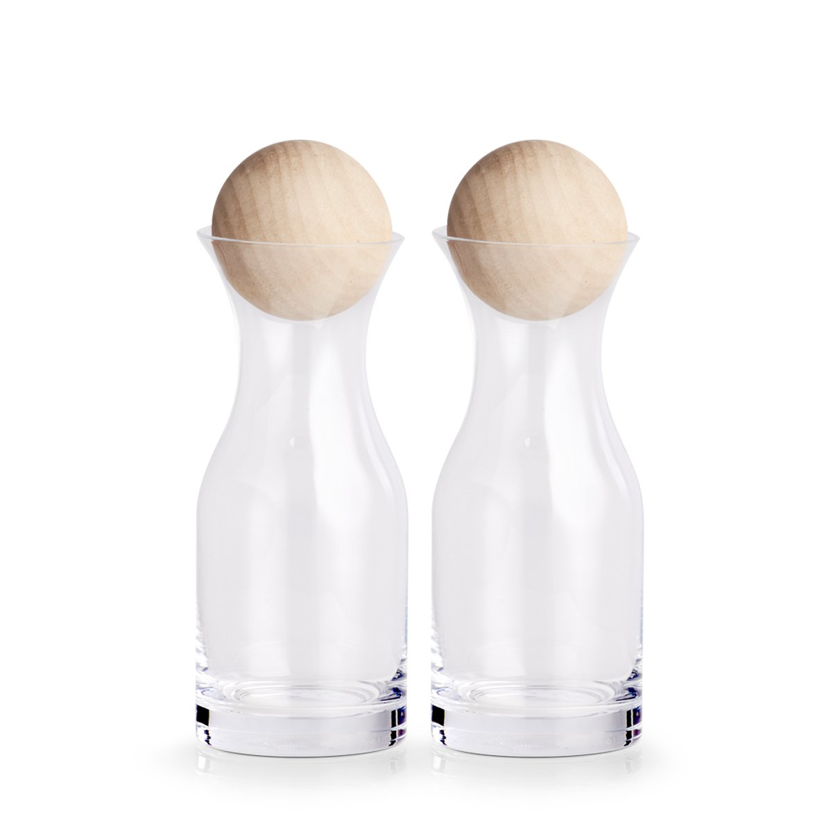 zeller-present-k-che-glaskaraffen-set-holzkugel-2x250-ml image 1
