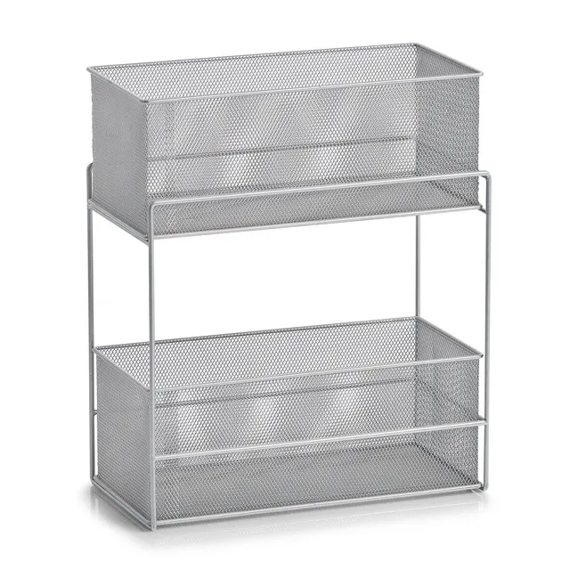 zeller-home-living-etagenregal-mit-2-k-rben-mesh-metall image 1