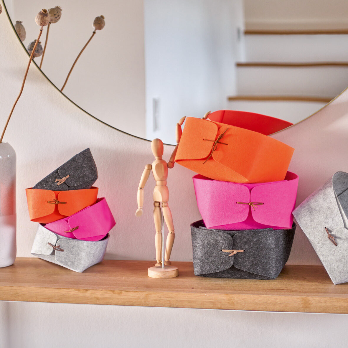 zeller-present-home-living-aufbewahrungskorb-filz-orange image 7