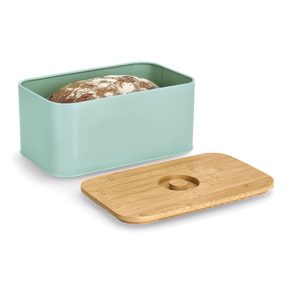 zeller-present-k-che-brotkasten-metall-mint-bambusdeckel image 4
