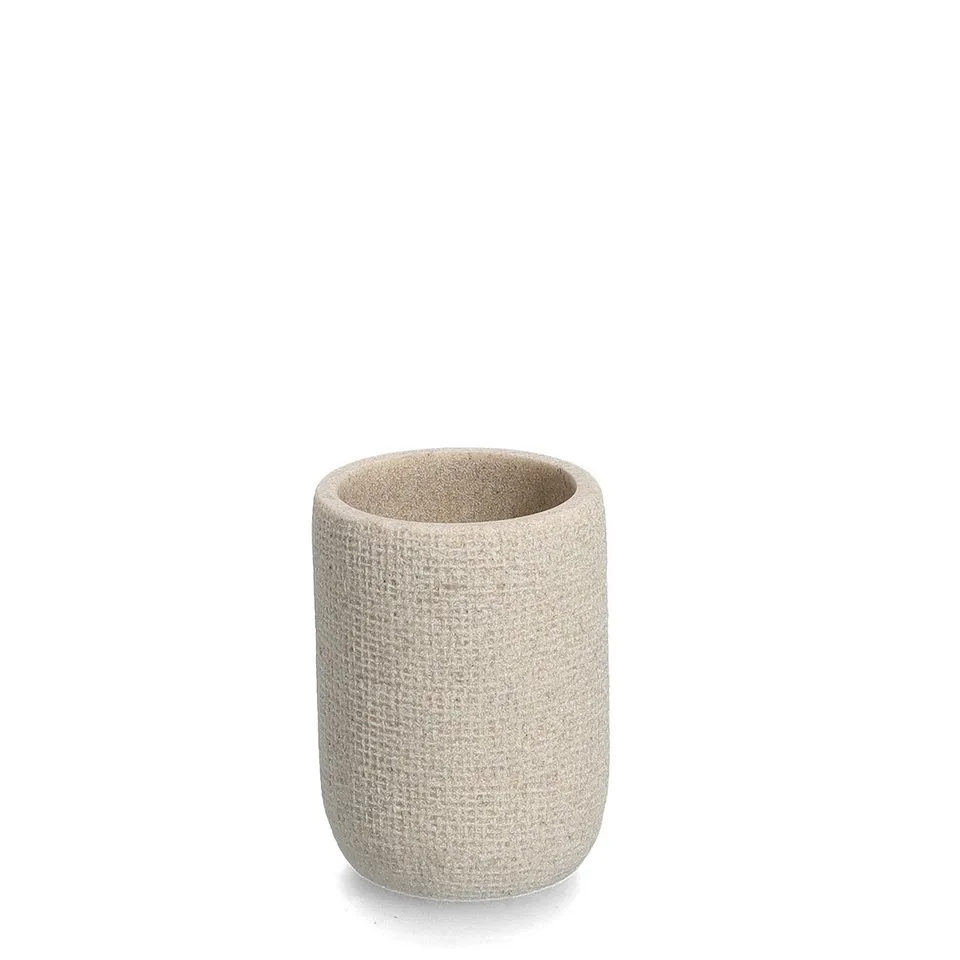 zeller-present-bad-zahnputzbecher-natural-polyresin-beige image 1
