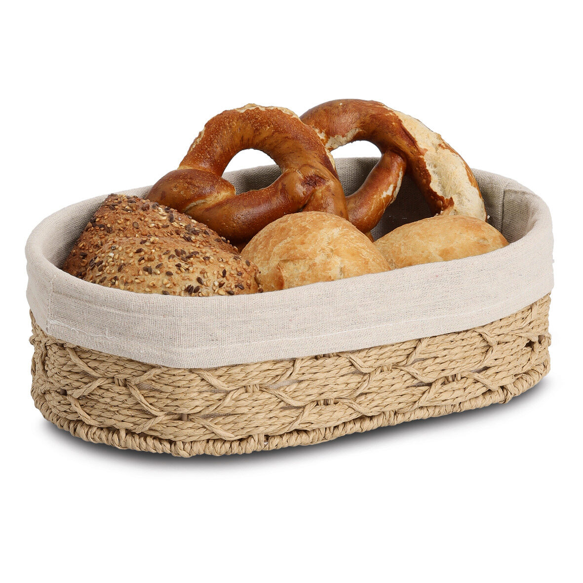 zeller-present-k-che-brotkorb-mit-beutel-papiergeflecht-baumwolle image 2