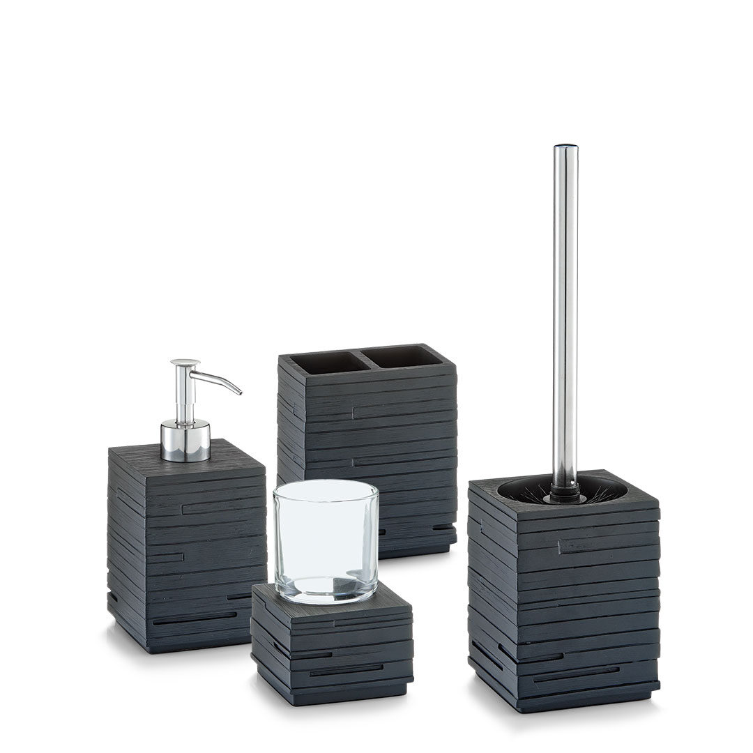 zeller-present-bad-zahnb-rstenhalter-schiefer-polyresin-schwarz image 3