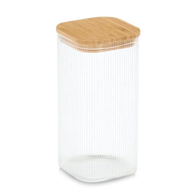 zeller-k-che-vorratsglas-1500-ml-bambusdeckel-geriffelt image 1