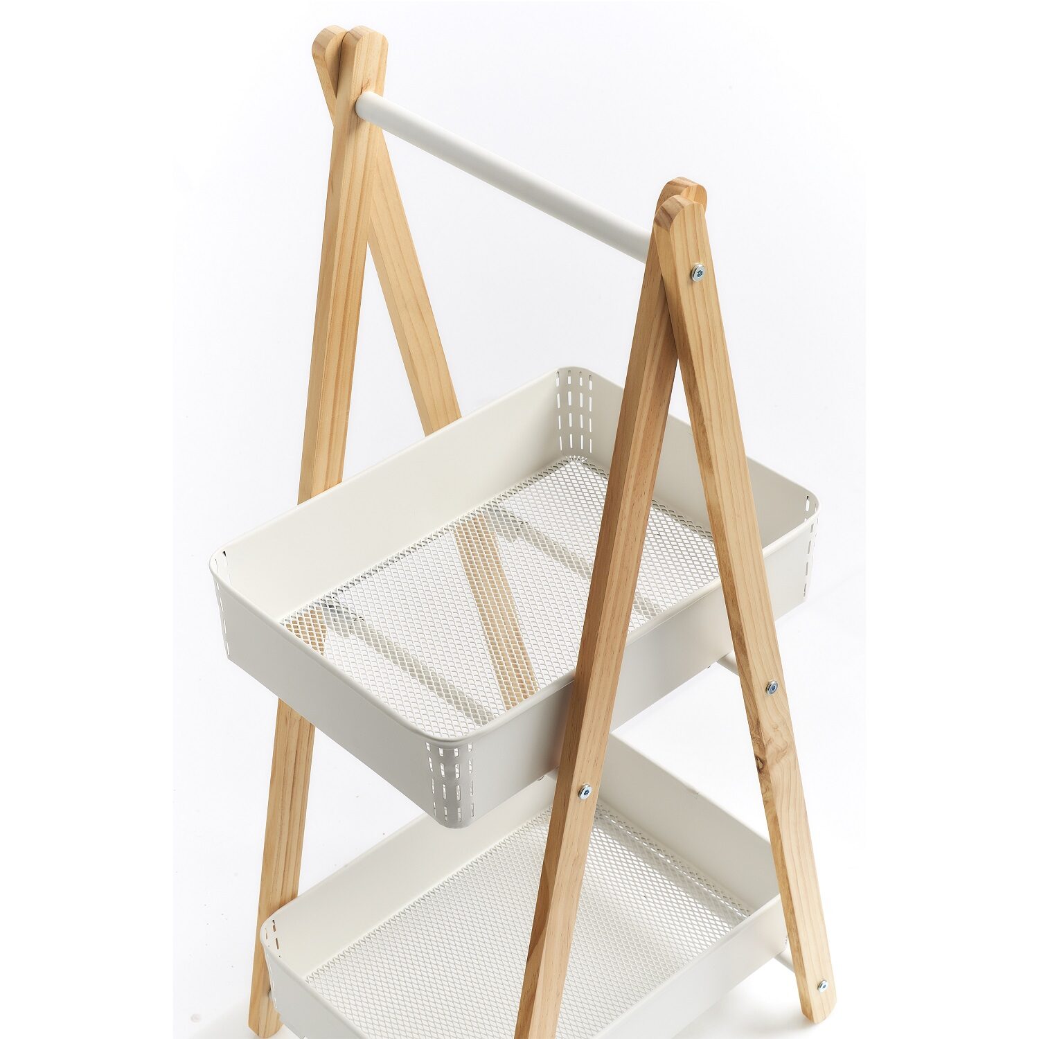 zeller-present-home-living-standregal-mit-2-k-rben-wei-metall-holz image 5