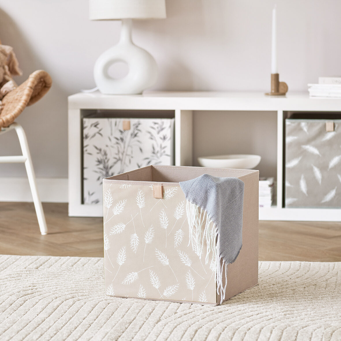 zeller-present-home-aufbewahrungsbox-pampasgrass-vlies-beige-bedruckt image 5
