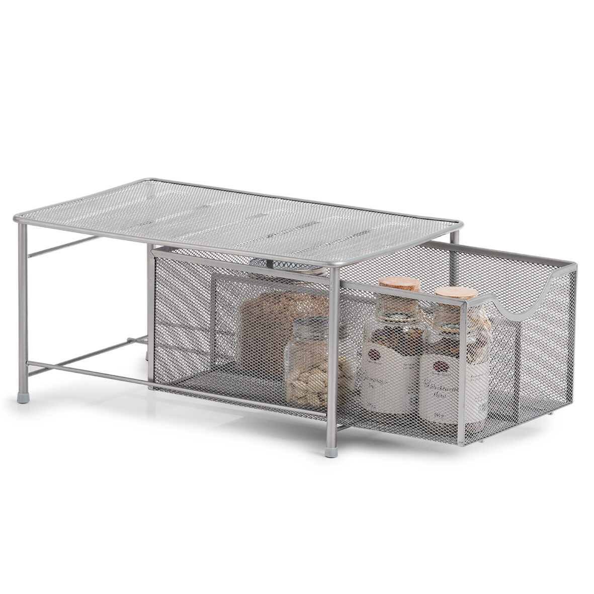 zeller-home-universalregal-mesh-metall-silber-organizer image 2