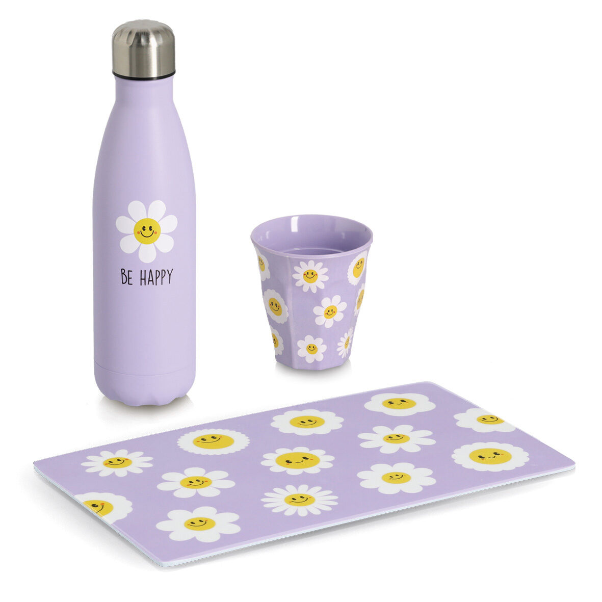 zeller-present-happy-flower-trinkflasche-500-ml-edelstahl-flieder image 3