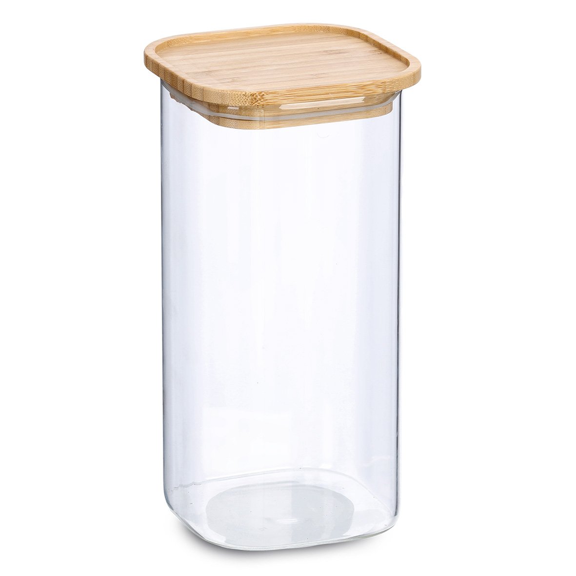 zeller-present-k-che-vorratsglas-bambusdeckel-1600-ml-glas image 1