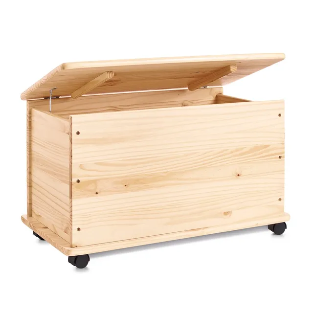 zeller-present-home-living-aufbewahrungstruhe-kiefer-mit-rollen image 1