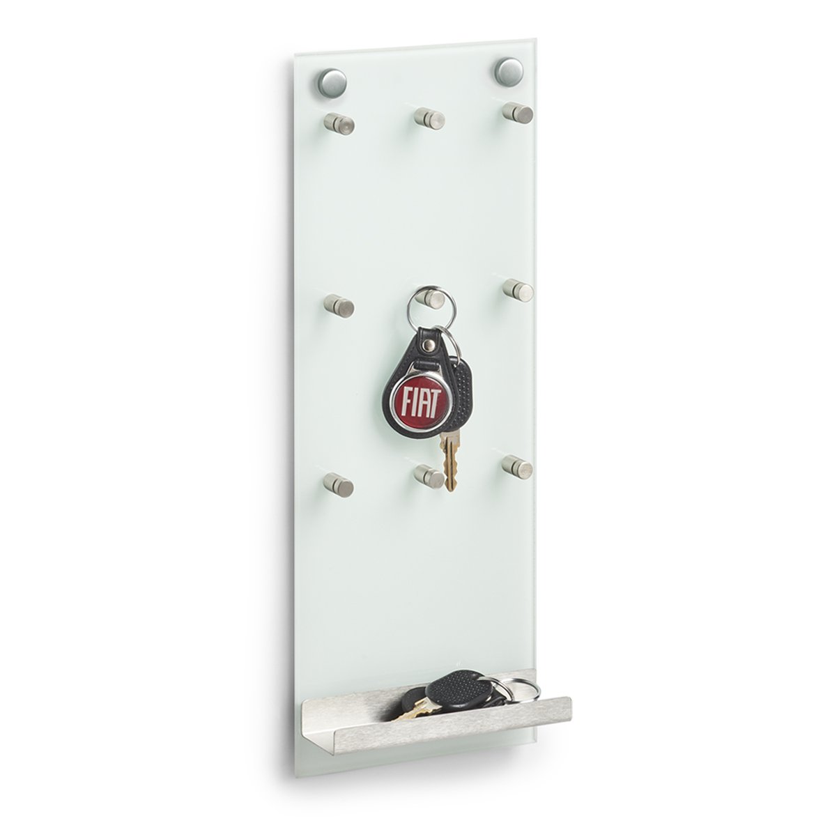 zeller-present-k-che-schl-sselboard-glas-edelstahl-9-haken image 2