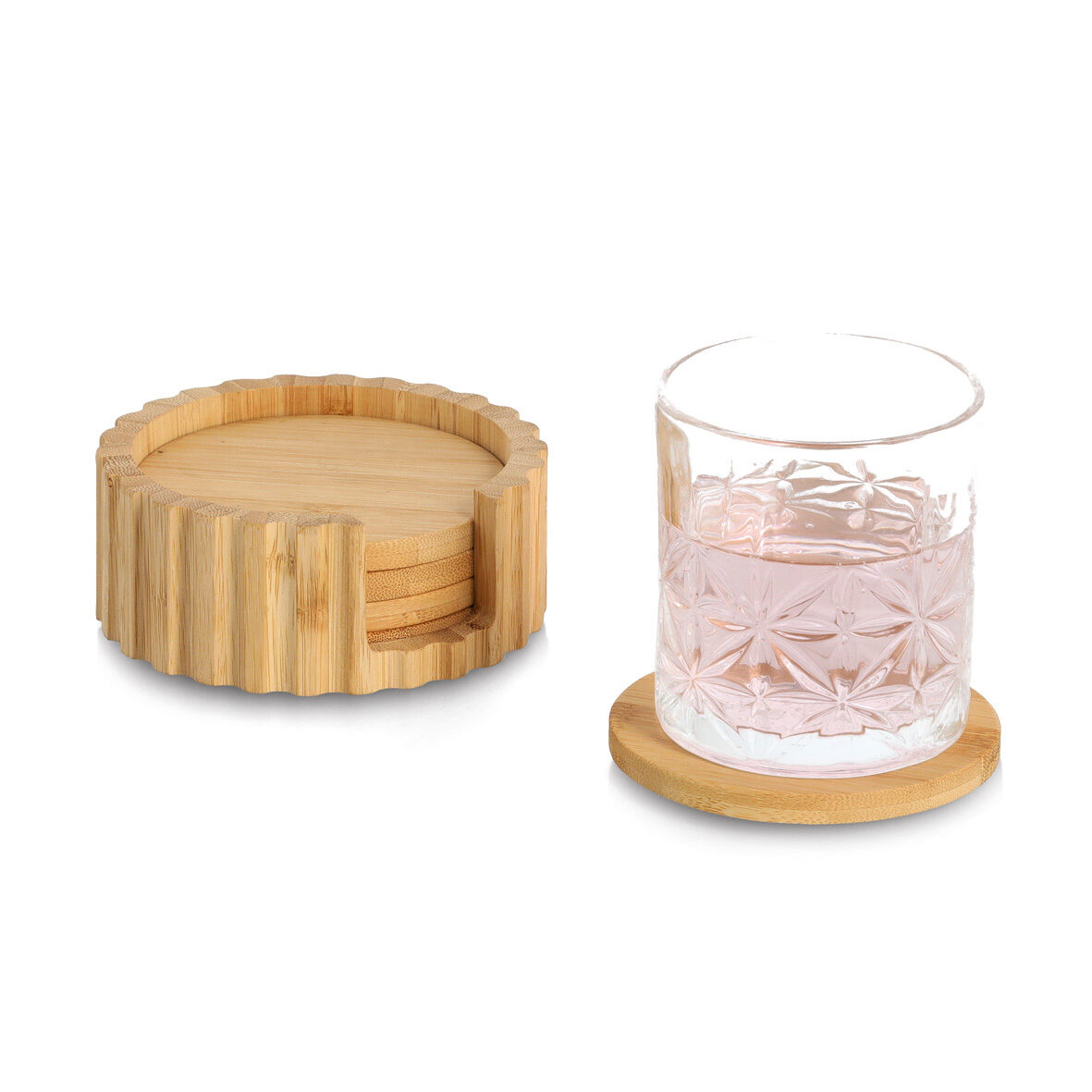 zeller-present-table-glasuntersetzer-set-6-tlg-bambus image 2