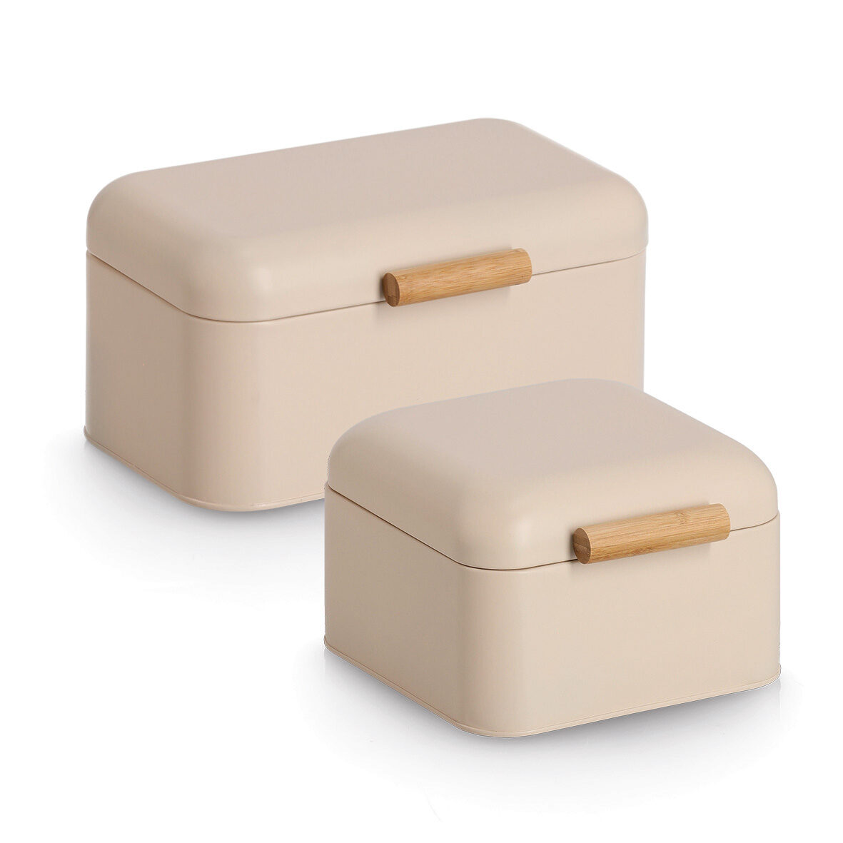 zeller-present-k-che-brotkasten-metall-bambus-beige-retro-2 image 2