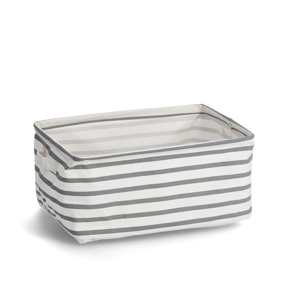 zeller-present-stripes-aufbewahrungskorb-canvas-grau-wei image 1