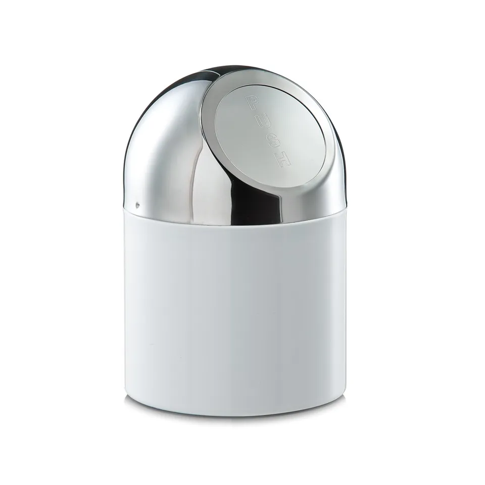 zeller-present-office-tischabfalleimer-metall-wei-edelstahl image 1