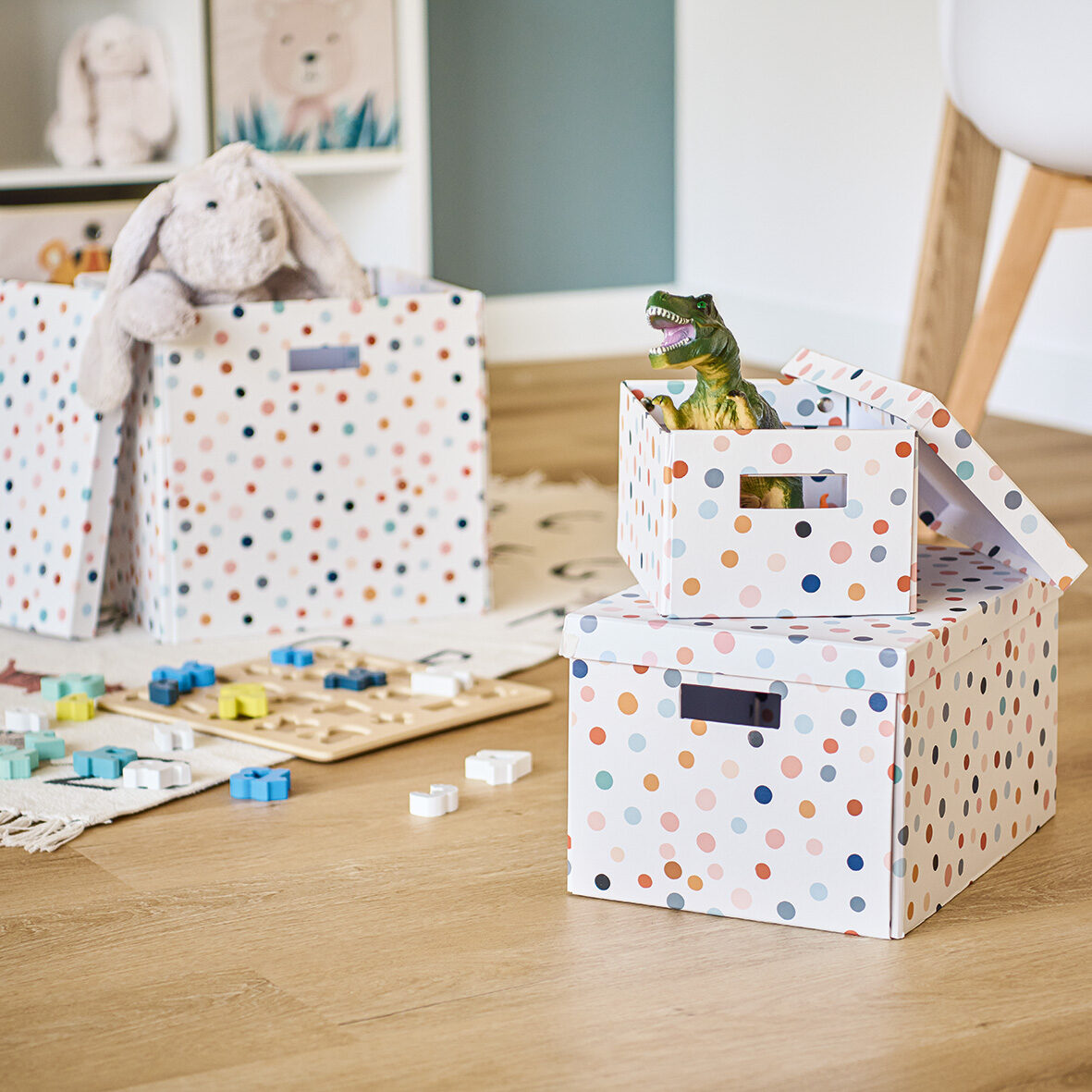 zeller-present-dots-aufbewahrungsbox-karton-mit-deckel-bunt image 6