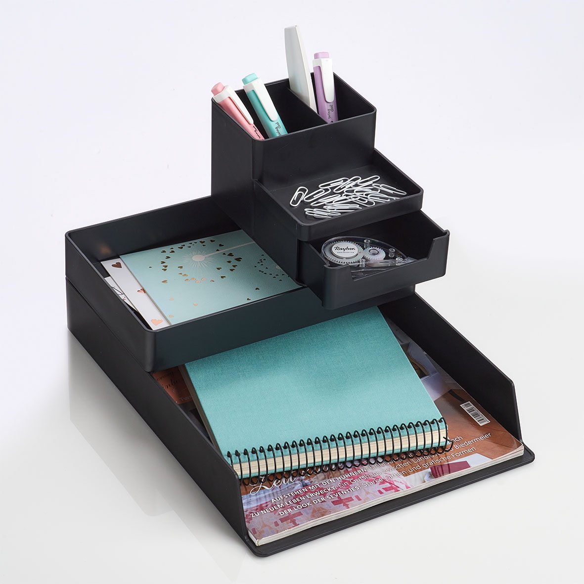 zeller-present-utensilien-organizer-kunststoff-schwarz-stapelbar image 5