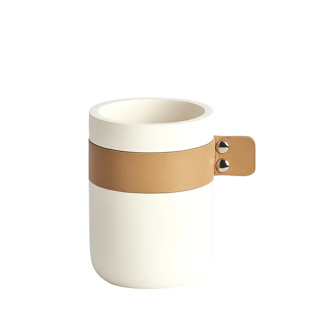zeller-present-bad-zahnputzbecher-polyresin-creme-kunstleder image 1