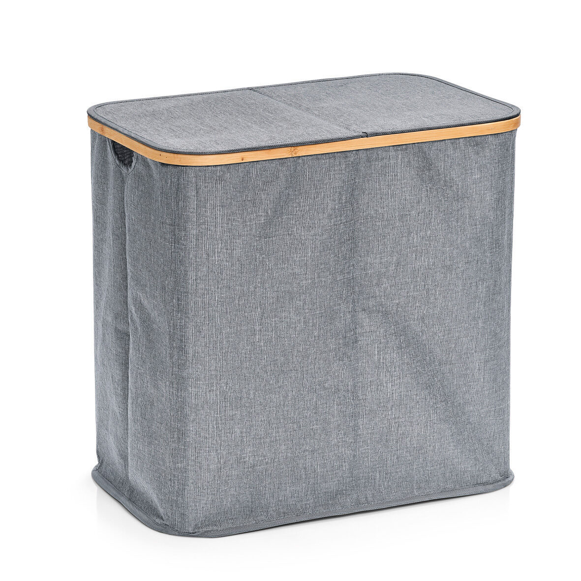 zeller-present-w-schesammler-2-fach-bambus-polyester-grau image 1
