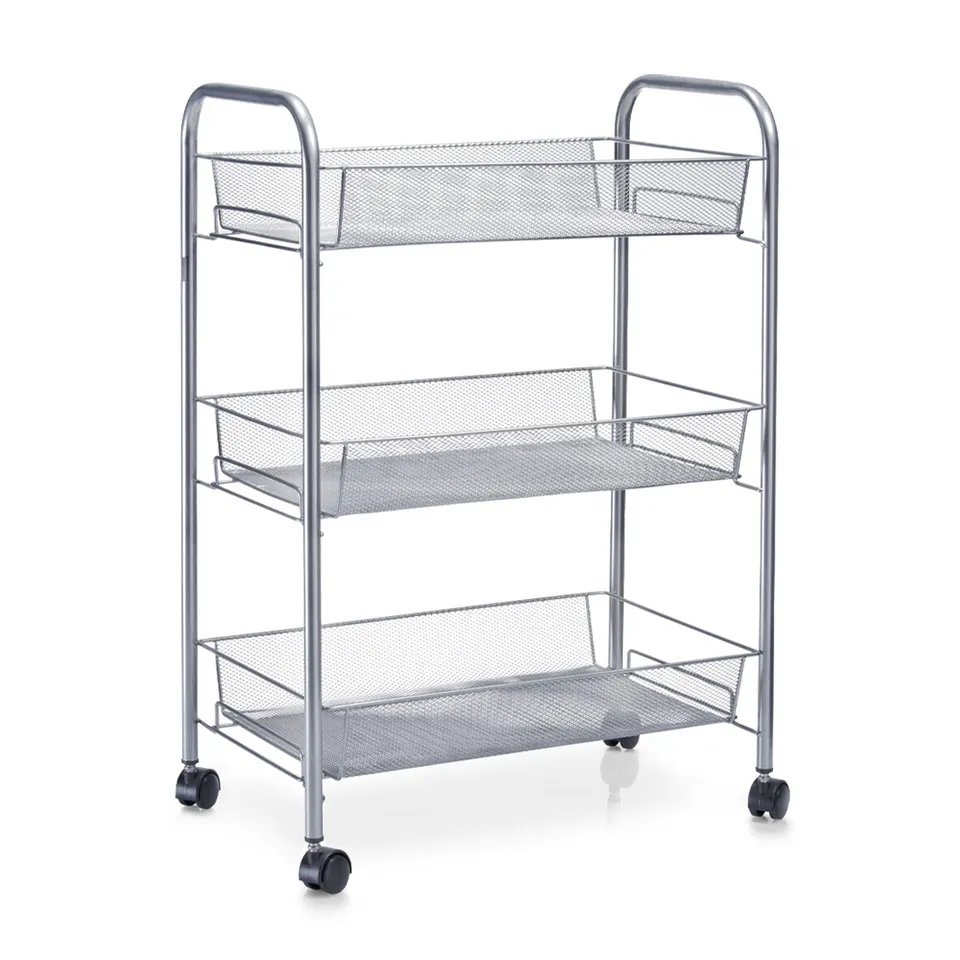 zeller-present-home-living-rollwagen-mesh-3-etagen-metall image 1