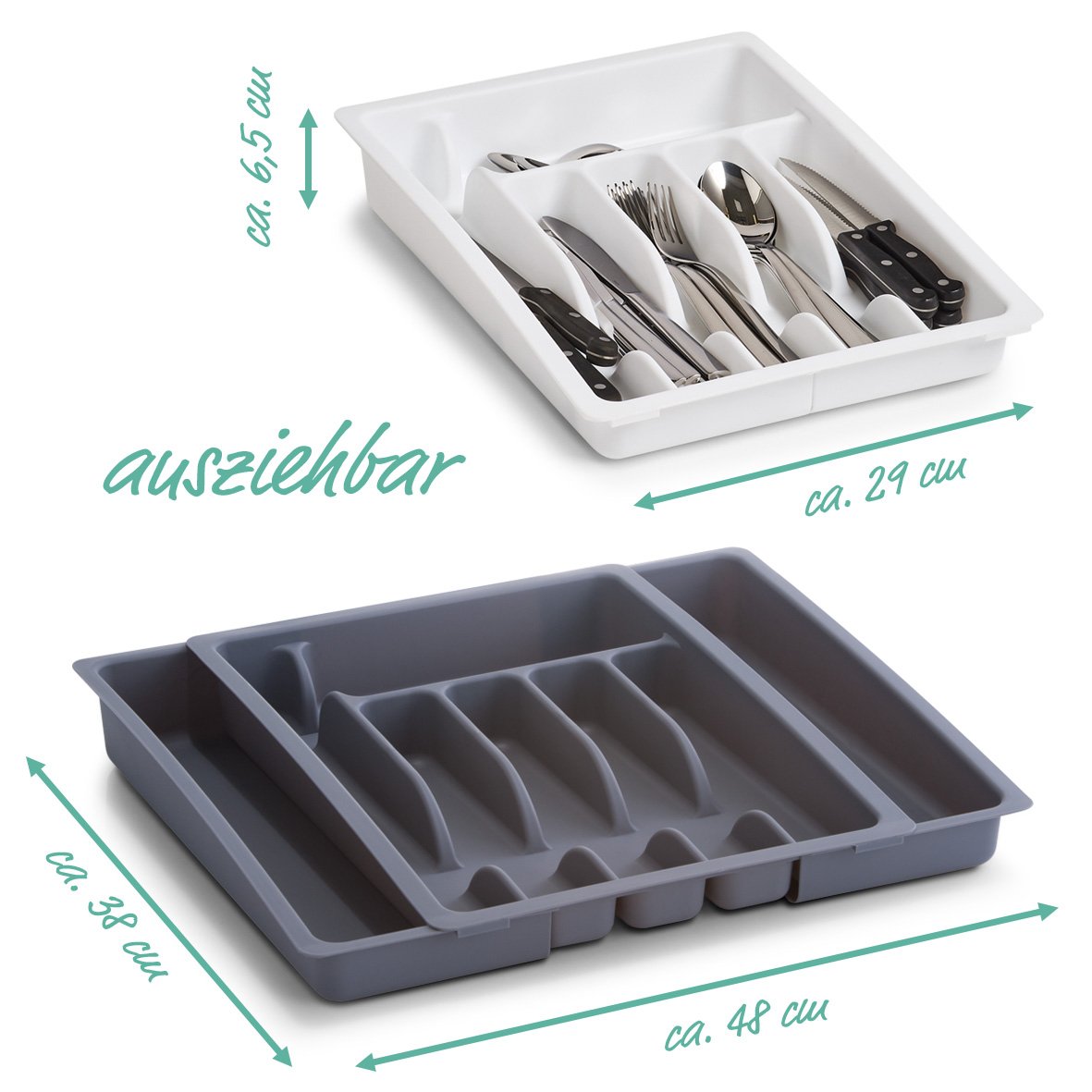 zeller-present-k-che-besteckkasten-ausziehbar-wei-kunststoff image 5