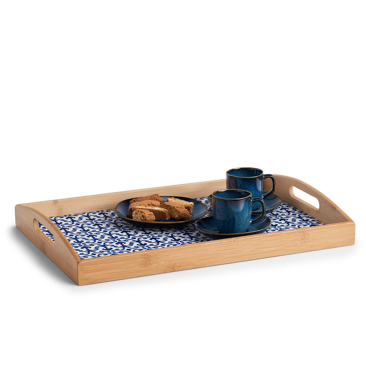 zeller-table-serviertablett-marokko-bambus-blau-wei image 4