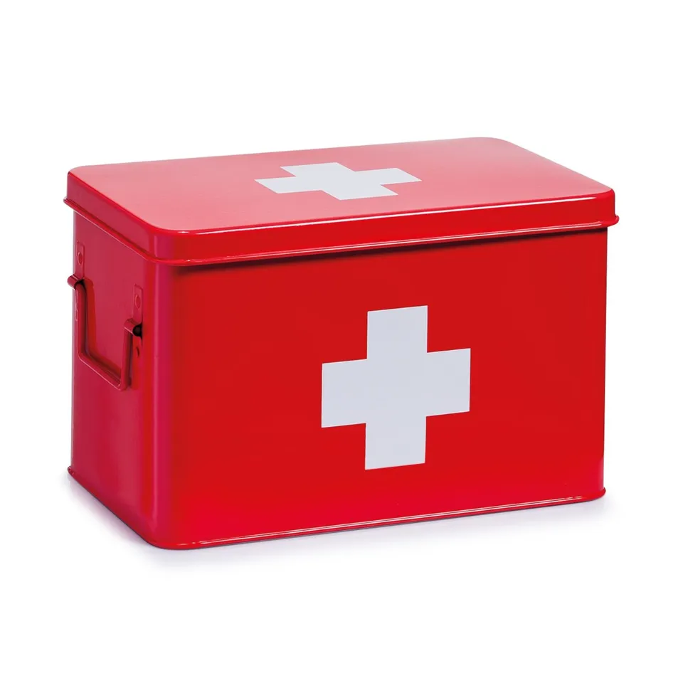 zeller-present-medizinbox-metall-rot-5-f-cher image 1
