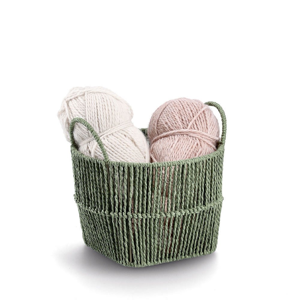 zeller-home-aufbewahrungskorb-papiergeflecht-salbei-rund image 2