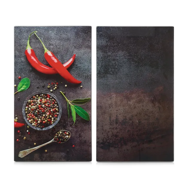 zeller-k-che-herdabdeckplatten-chili-glas-2-tlg-hitzebest-ndig image 1