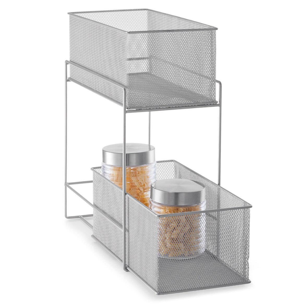 zeller-home-living-etagenregal-mit-2-k-rben-mesh-metall image 5