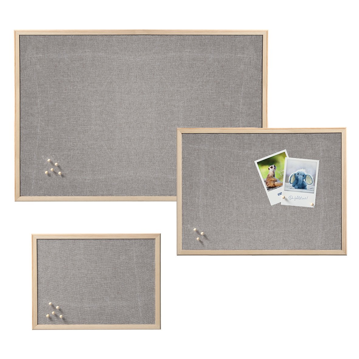 zeller-present-pinboard-leinen-kiefer-mit-holzrahmen image 4