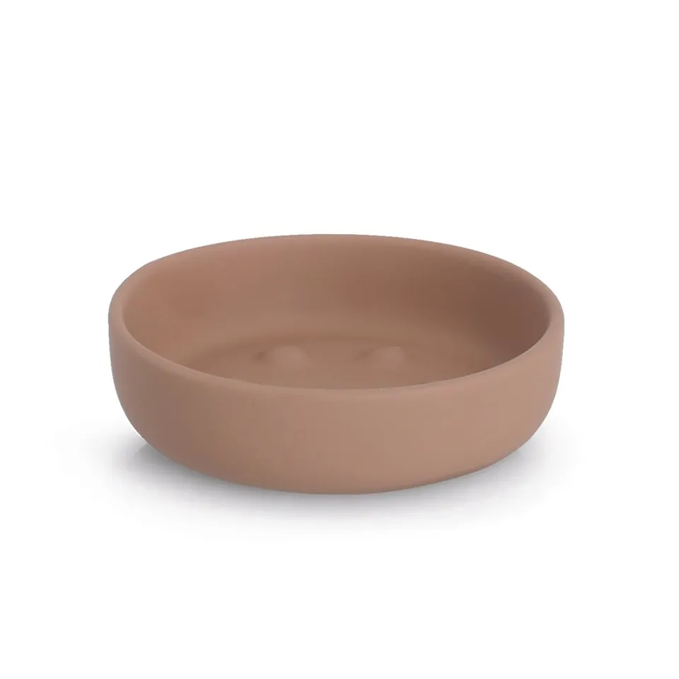 zeller-present-bad-seifenschale-keramik-mocca-noppen image 1