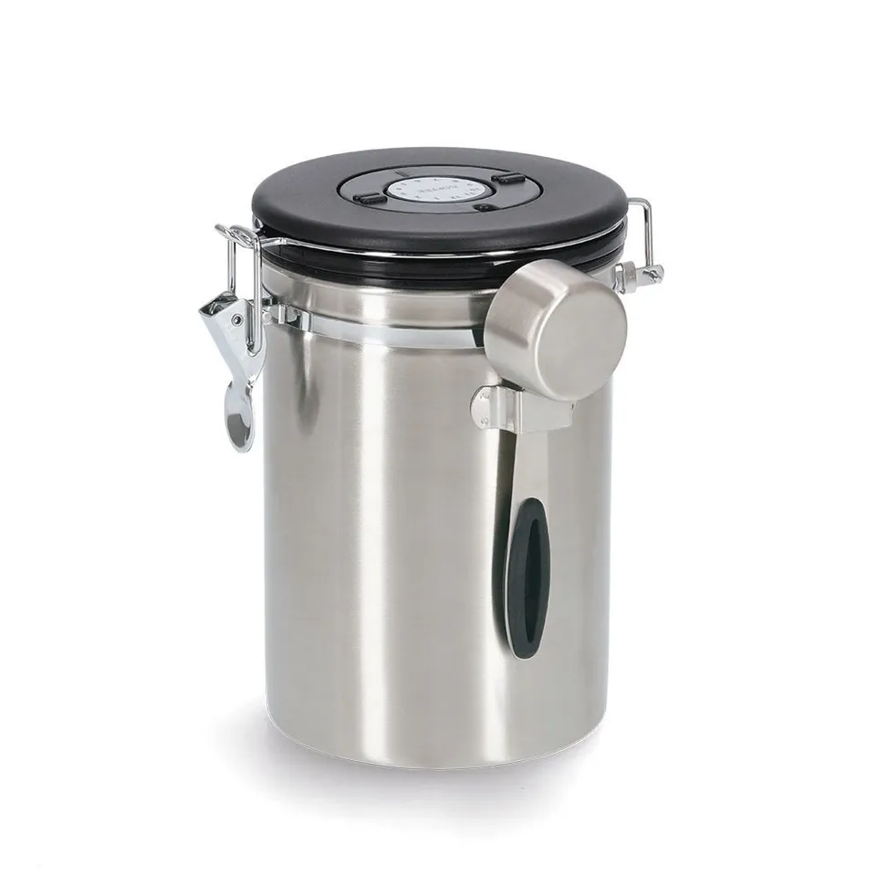 zeller-present-kaffeedose-1700-ml-edelstahl-mit-l-ffel image 1