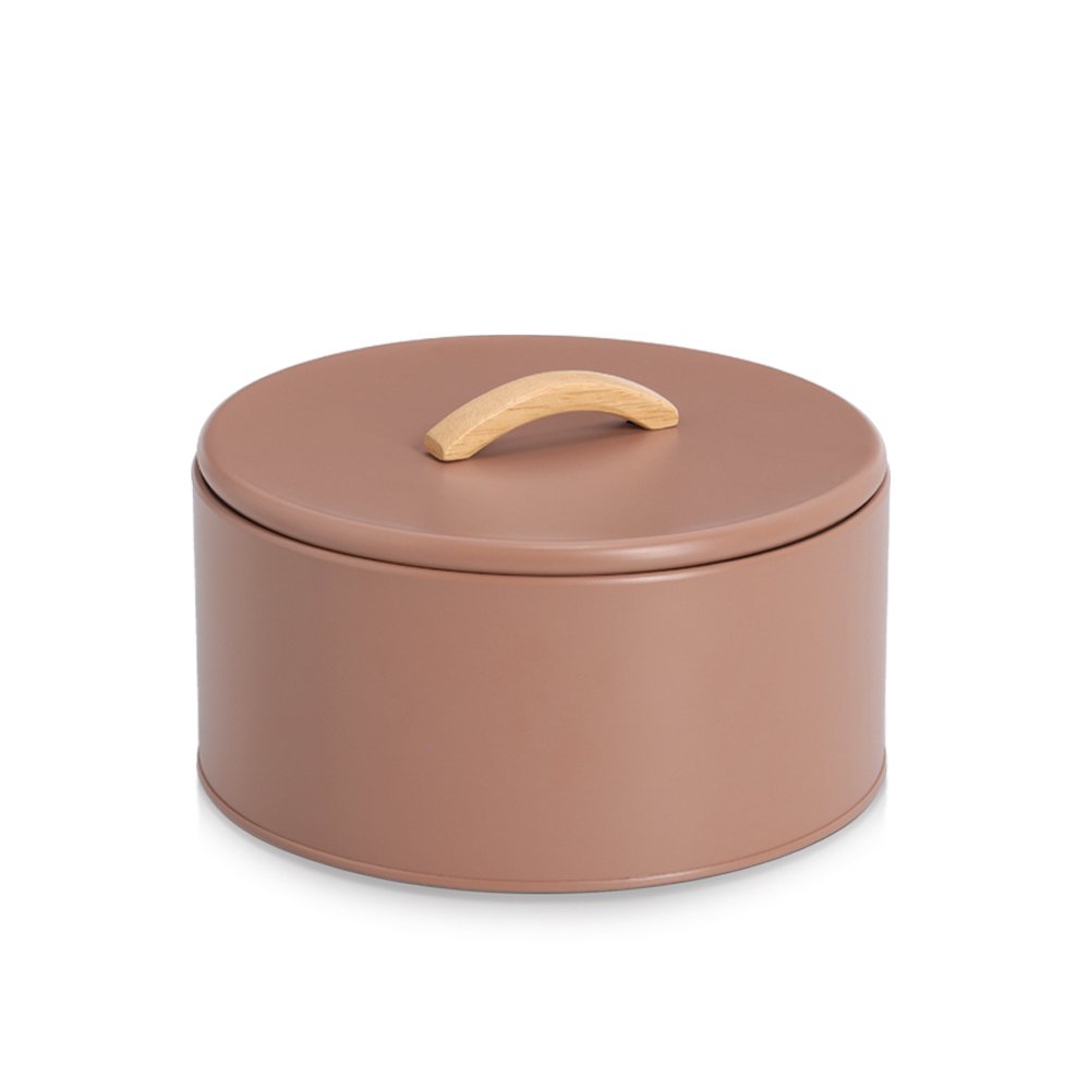zeller-present-k-che-vorratsdose-2400-ml-mocca-metall image 1