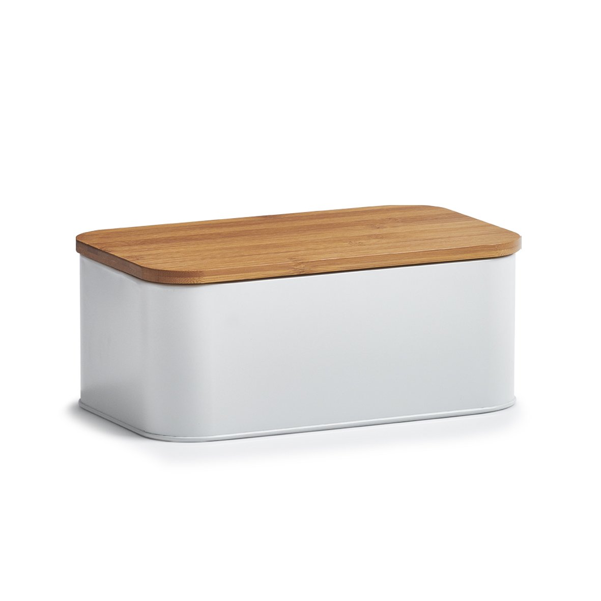 zeller-present-k-che-brotkasten-bambusdeckel-wei-metall image 1