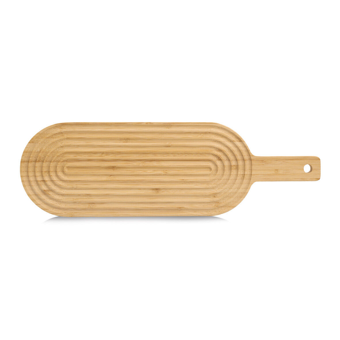 zeller-present-k-che-schneidebrett-stripes-bambus-oval-mit-griff image 3