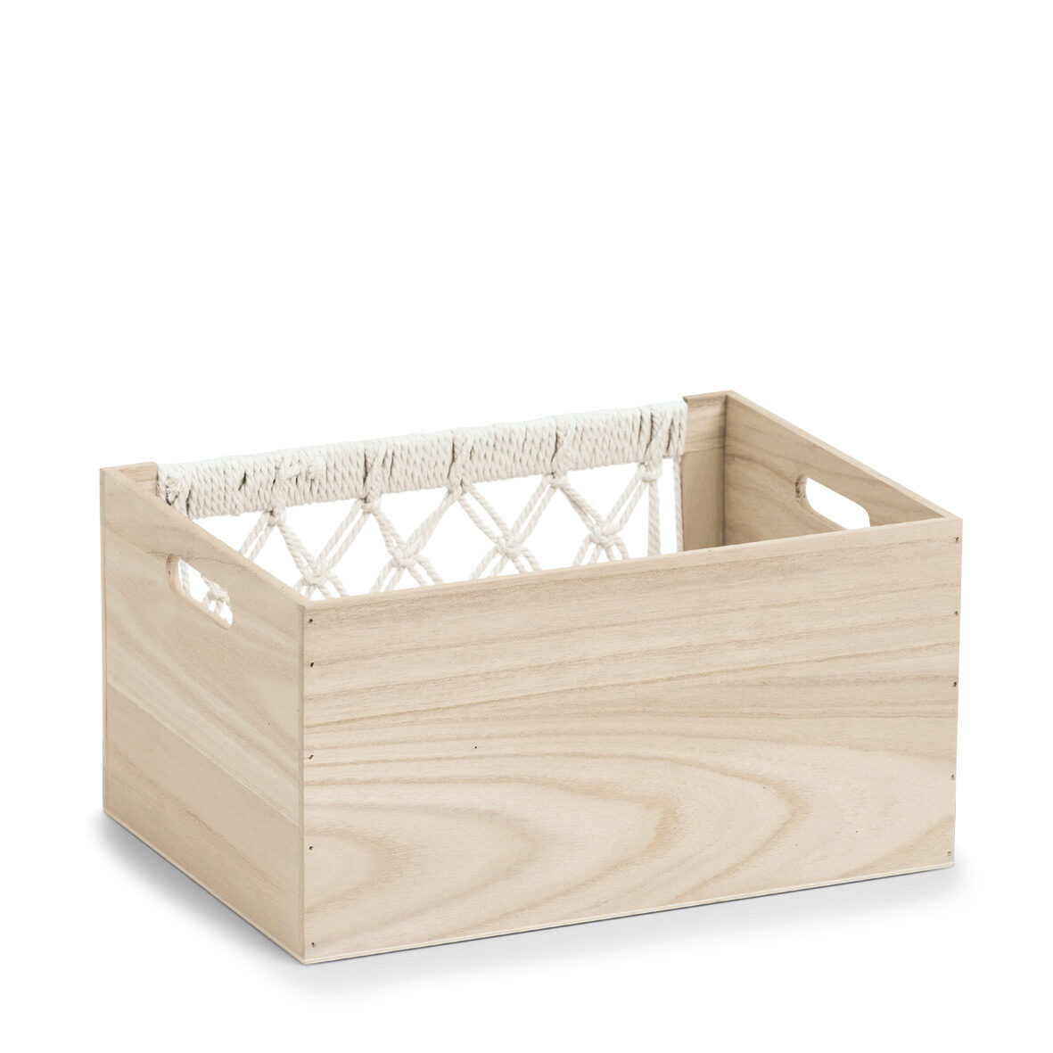zeller-present-boho-aufbewahrungskiste-holz-baumwolle image 3