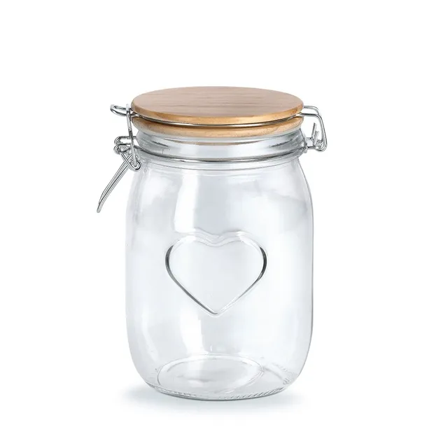 zeller-present-k-che-vorratsglas-heart-1000-ml-b-gelverschluss image 1