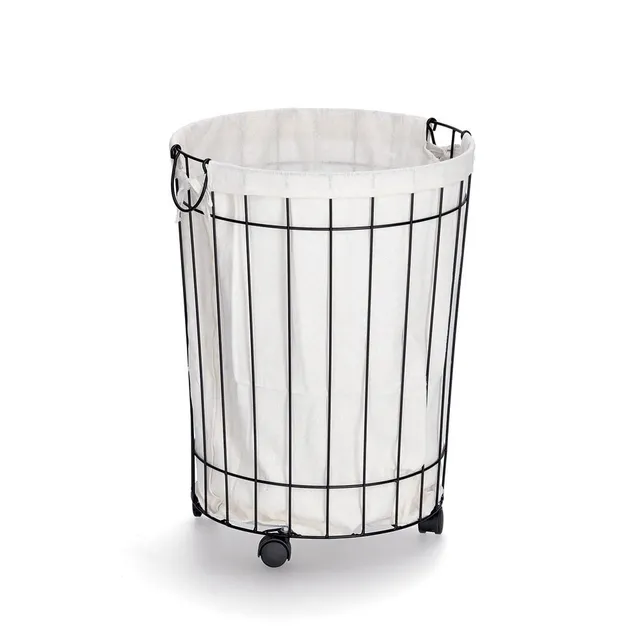 zeller-present-home-living-w-schekorb-mit-rollen-schwarz image 1