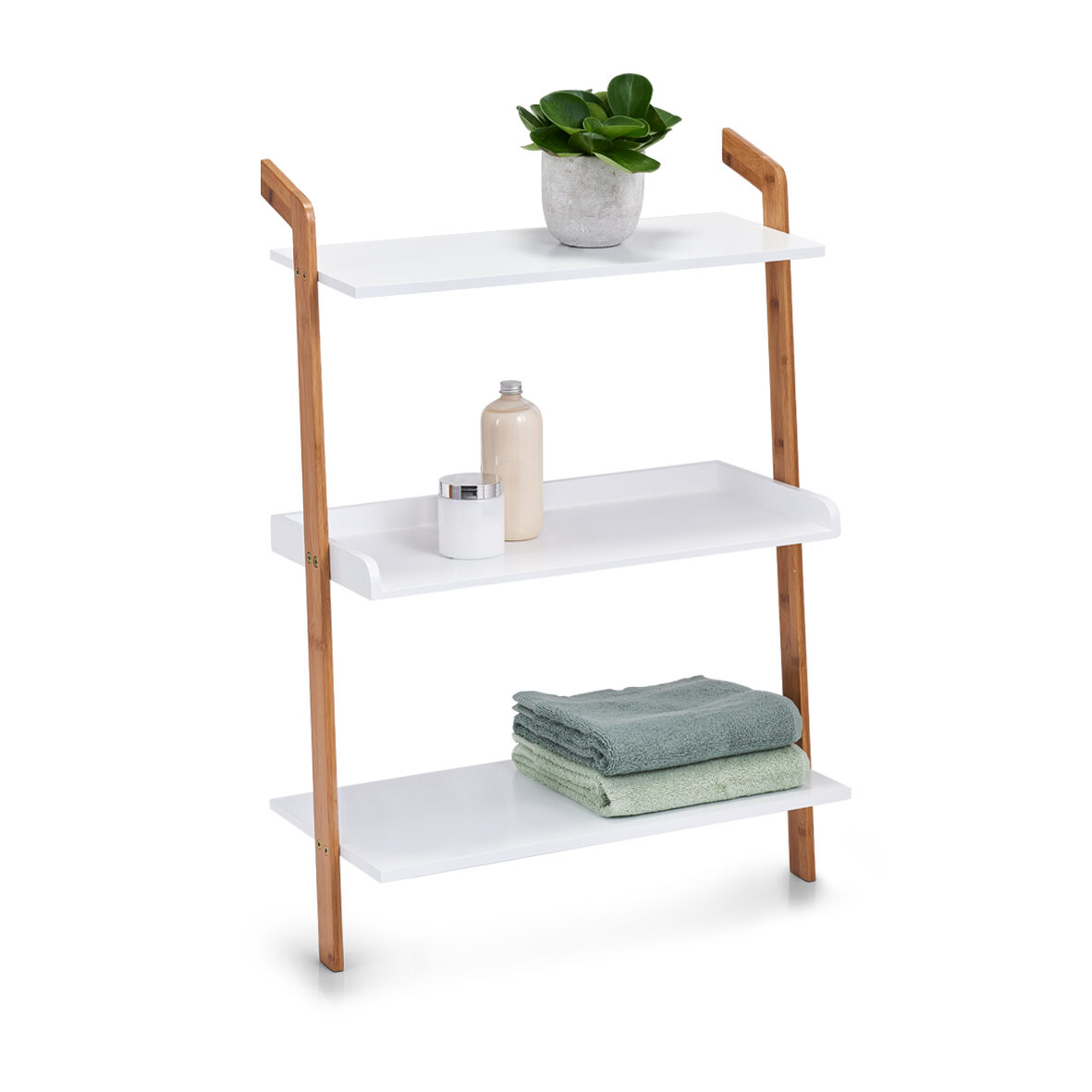 zeller-present-home-living-leiterregal-3-b-den-bambus-wei image 2
