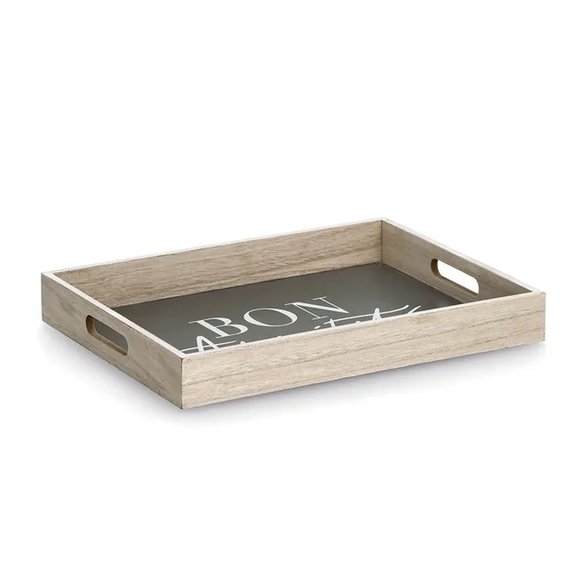 zeller-present-table-serviertablett-bon-appetit-mdf-anthrazit image 1