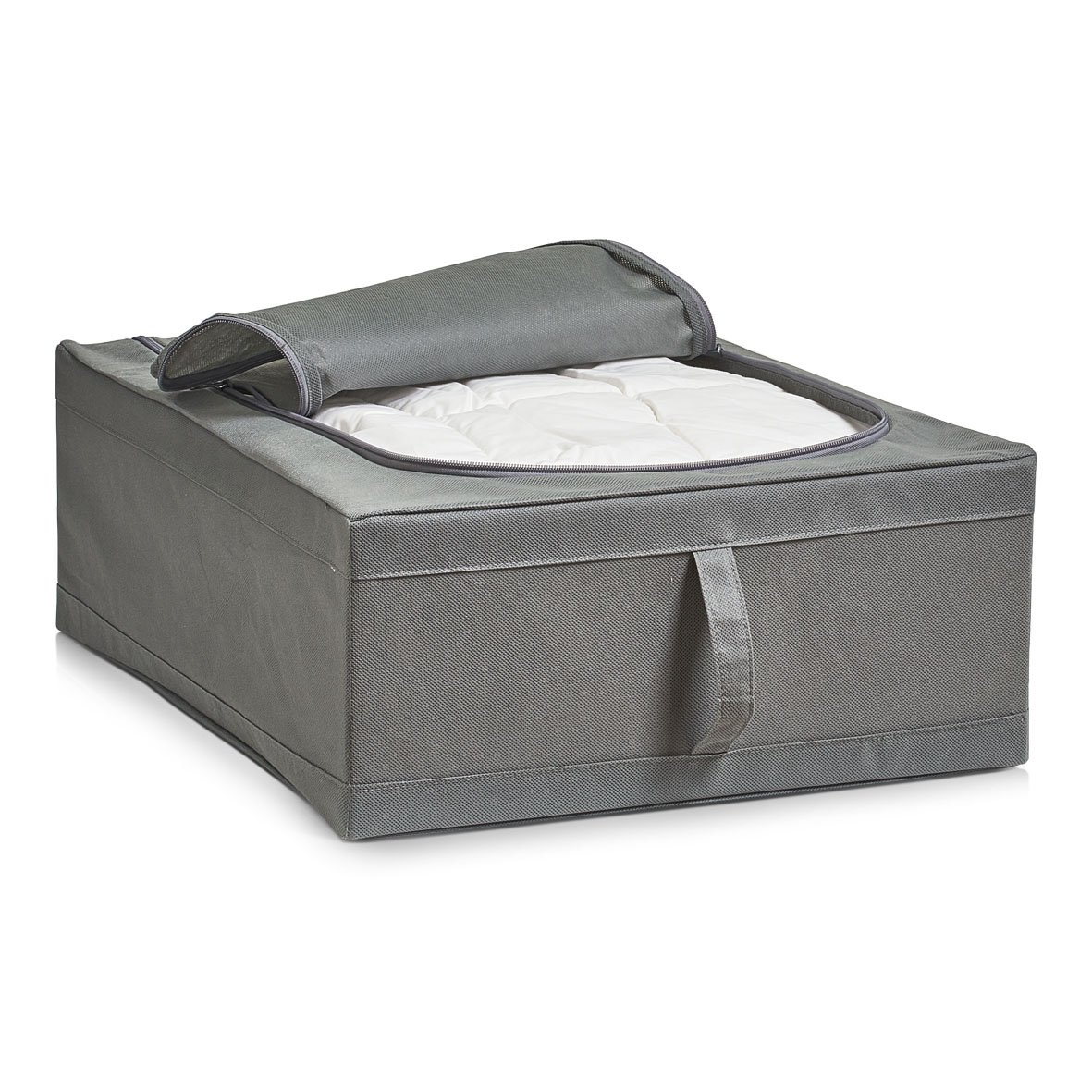 zeller-present-home-aufbewahrungsbox-vlies-grau-mit-deckel image 2