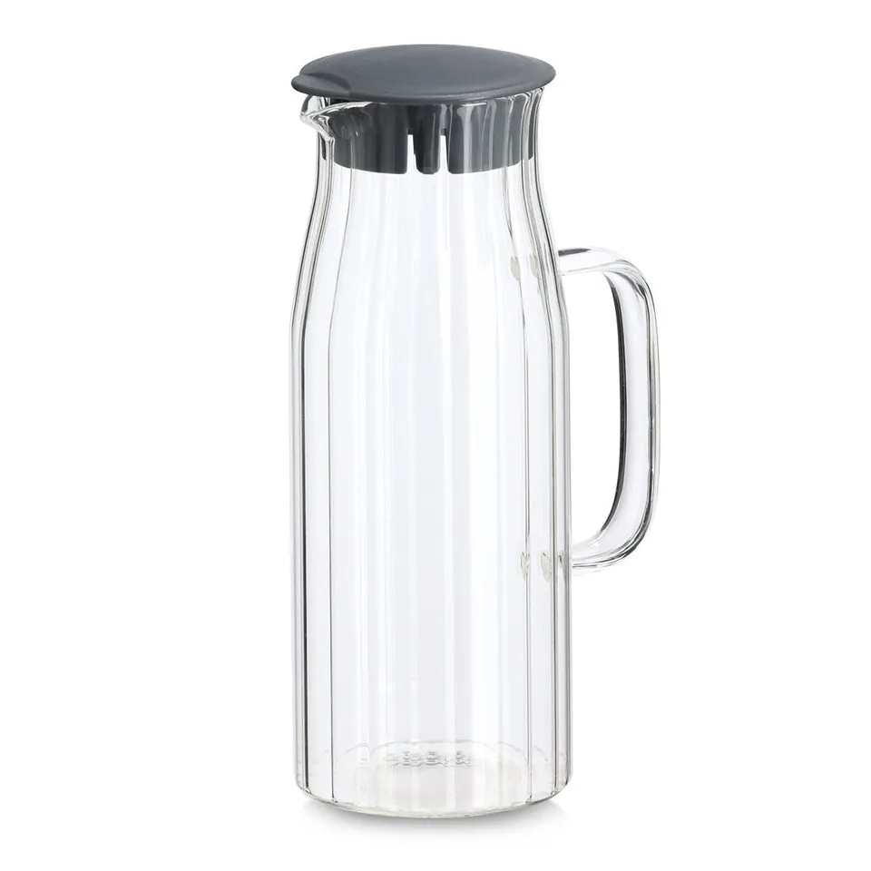 zeller-present-k-che-glaskaraffe-1000-ml-mit-deckel-anthrazit image 1