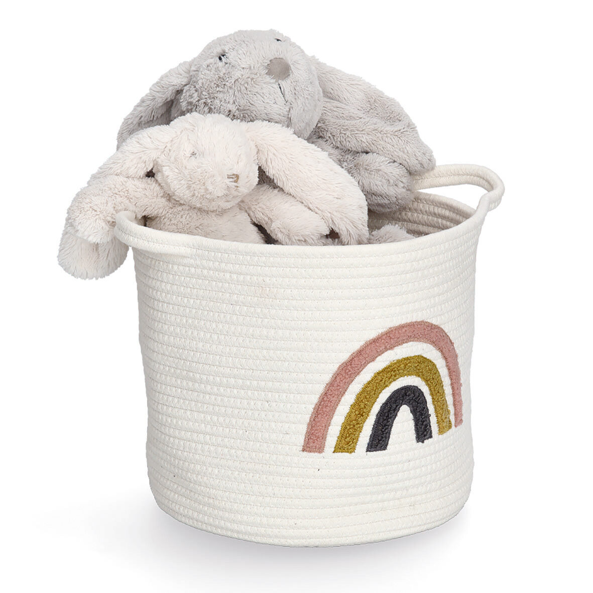 zeller-present-kids-aufbewahrungskorb-rainbow-baumwollkorb-mit-griffen image 2
