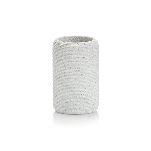 zeller-present-living-zahnputzbecher-polyresin-hellgrau image 1