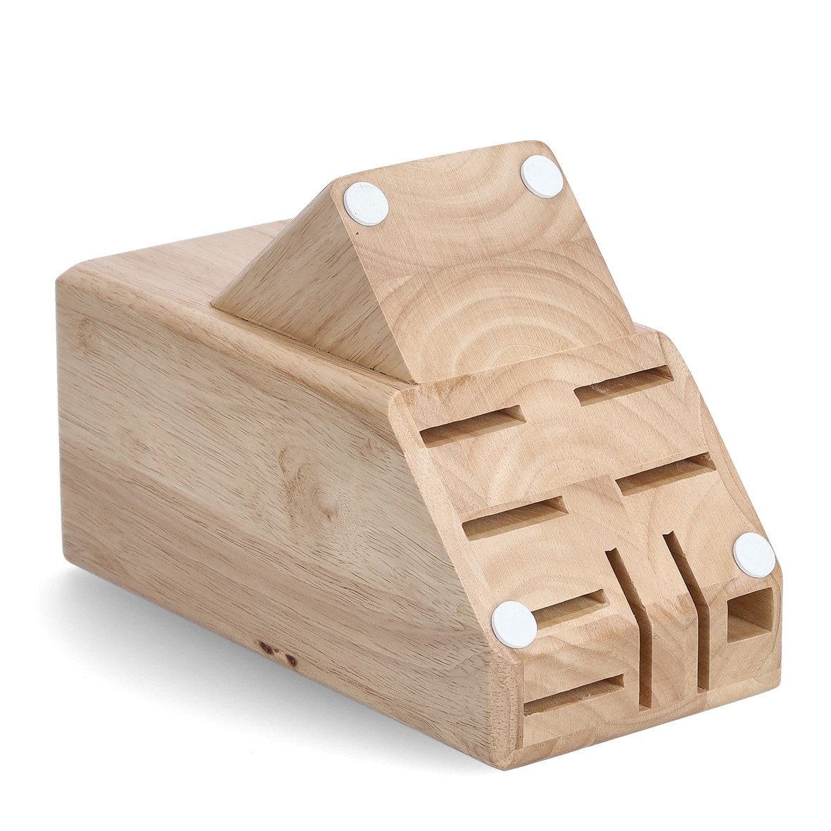 zeller-present-k-che-messerblock-gummibaum-holz-natur image 3