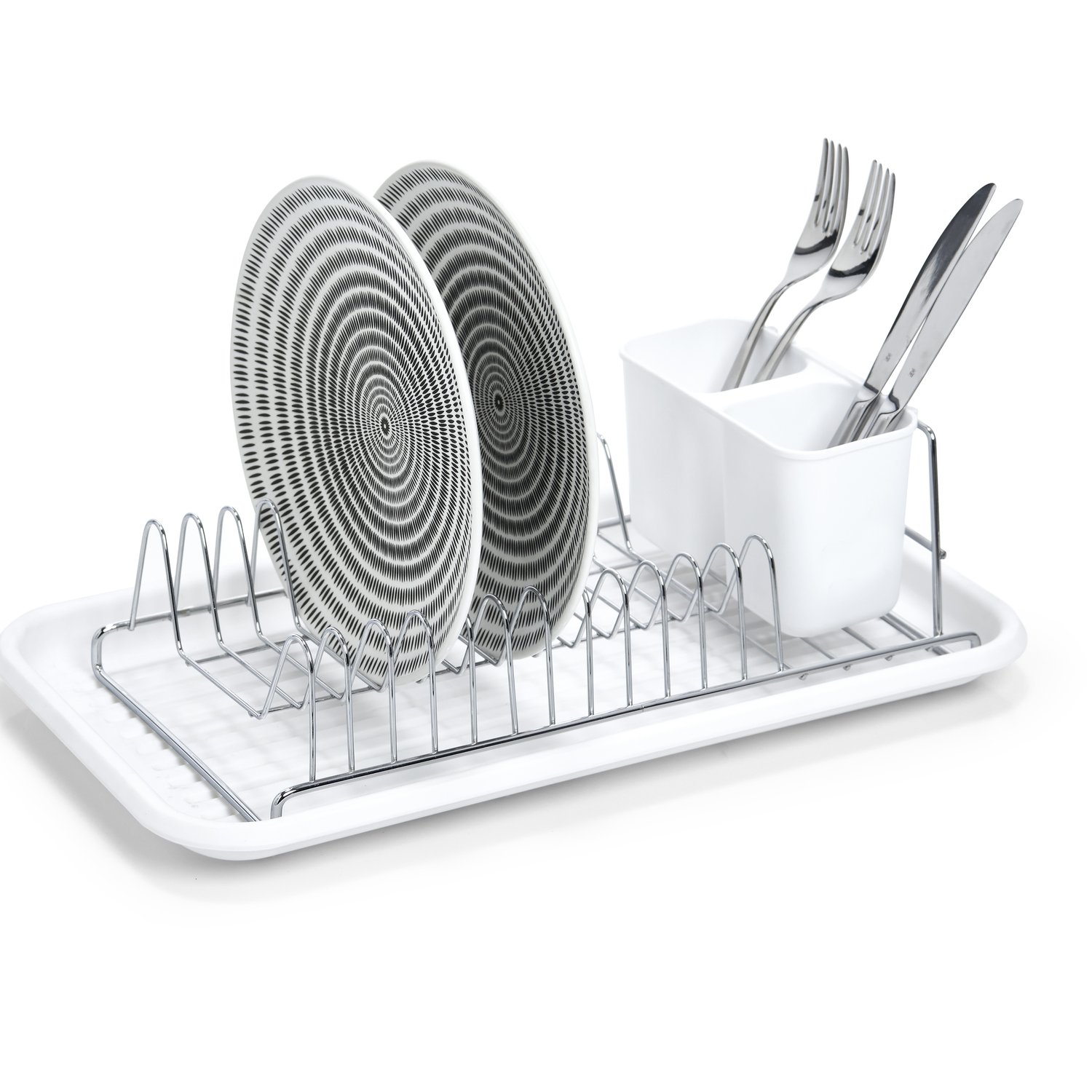 zeller-present-k-che-geschirrabtropfst-nder-metall-wei-2-teilig image 3
