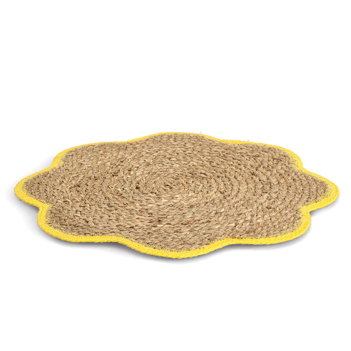 zeller-present-table-platzset-grasgeflecht-gelb-bl-tenform image 3