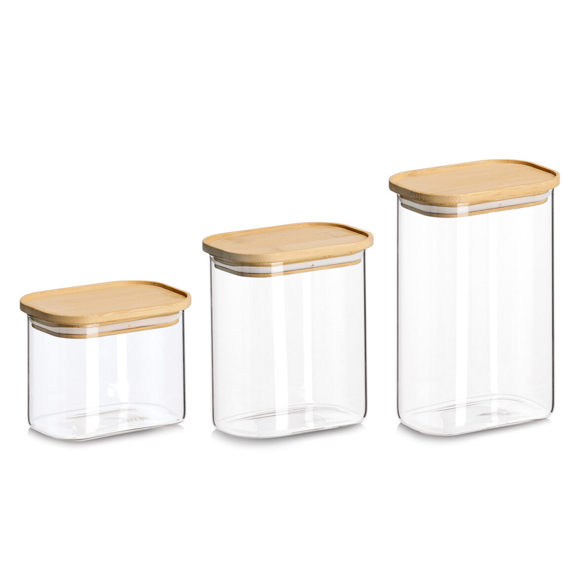 zeller-present-k-che-vorratsglas-bambusdeckel-1300-ml-glas image 2