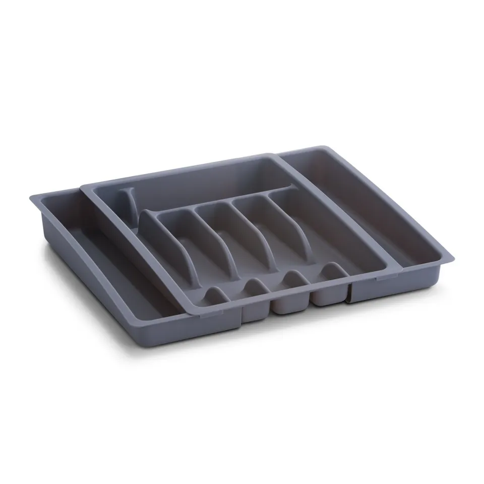 zeller-present-k-che-besteckkasten-kunststoff-grau-ausziehbar image 1